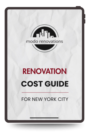 Modo Renovations NYC Cost Guide Graphic on Tablet