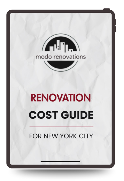 Modo Renovations NYC Cost Guide Graphic on Tablet