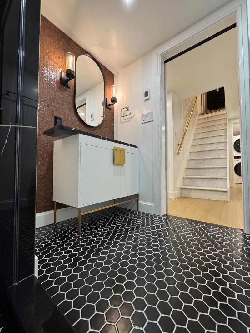 modo-powder-room-bronze-mosaic-vanity-overhead-larchmont-ny-30-optimized