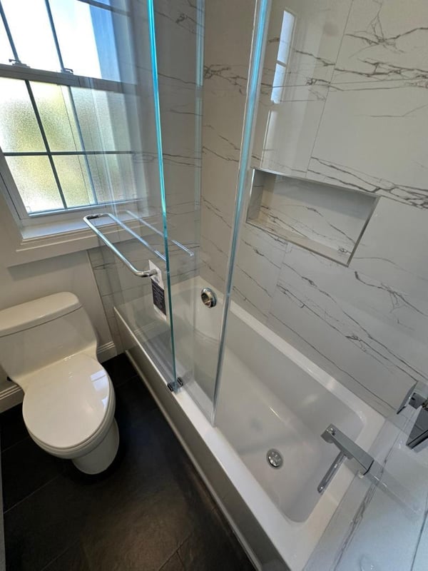 modo bathroom toilet marble slab tub window white plains ny